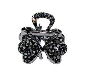2 Pcs Rhinestone Hair Claw Clips Small Jaw Clips Bling Metal Hair Clamp [C]