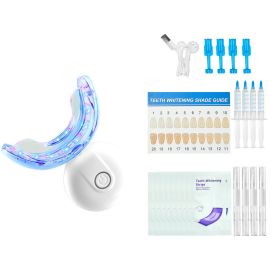 Teeth Whitening Kit with LED Light, 32 LED Accelerator Lights, Whitening Strips, Pens and Gel Syringes, U-Shaped Tray
