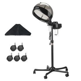 Professional Hair Steamer for Deep Conditioning, 11.81-inch Hooded Ionic Hair Steamer with 2 Modes, Height-Adjustable Standing Hair Steamer with