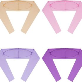4 Pieces Cooling Shawl Golf Cooling Shawl Arm Sleeve Sun Protection Golf Shrug for Women Men Outdoor Sports (Color: Pink, Dark Purple, Purple, Nude)